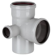 Крестовина канализационная Ф110/110/110/50/ 90* левая (Политек) — Крестовина канализационная Ф110/110/110/50/ 90* левая (Политек)