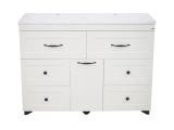 Тумба для комплекта Misty Дуэт 120 белая с 6 ящиками + Б/К — 