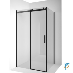 Душевое ограждение Ambassador Benefit 19021202HB-100HB (130х100х200) прямоугольник, черный, стекло прозрачное, раздвижная (19021202HB-100HB)