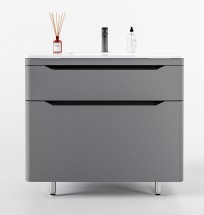 Тумба для комплекта Style Line Марелла 90 напольная, серая, антискрейтч — 