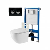 Инсталляция пневм Point Элемент П PN45121 + Клавиша уст в стену черн/хром+Унитаз Сатурн PN41901 &mdash; 