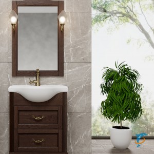 Тумба с раковиной ValenHouse Эллина 65/2 кальяри, фурнитура бронза (E265_ТКБ+Классик 650)