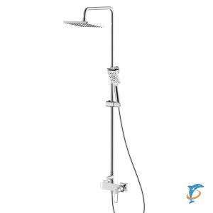 Смеситель Rossinka RS46-45 для душа с регулируемой высотой штанги и лейкой "Тропический дождь"  (RS46-45)