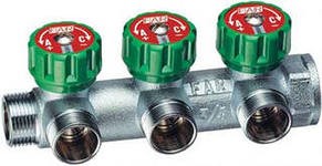 Коллектор регулирующий проходной MULTI FAR 1''на 3 отвода FK 3822 112ТР плоское уплотнение (FK 3822 112TP)