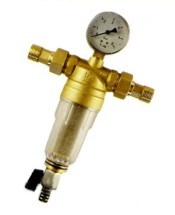 Фильтр TIM 1/2&quot; промывной с манометром для тонкой очистки холодной воды — 