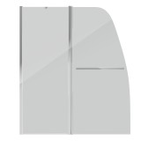 Шторка для ванны GR-100/2 (140*120) алюминиевый профиль, стекло прозрачное 6мм — 