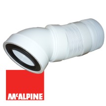 Труба фановая McAlpine WC-F16R — Фановая раздвижная гофрированная труба под углом 45° c прокладкой; вход на 90-110мм; выход вставляется внутрь 4”/110мм трубы; длина от 315мм до 440мм
 	
 	
Фановая труба; вход 90-110мм; выход горизонтальный, гладкий 110мм; высота 150мм