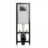 Инсталляция Cersanit BLACK 35 для унитаза механическая, кнопка LEON пластик хром глянцевый &mdash; 