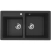Двухсекционная мойка ULGRAN U-200-344, ультра-черный