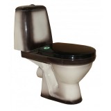 Унитаз-компакт Rosa &quot;Премьер&quot; чёрный декор — 