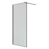 Душевая перегородка Niagara Nova NG-781-12BLACK (120х200) черный матовый, стекло эффект битого стекла &mdash; 