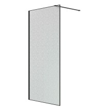 Душевая перегородка Niagara Nova NG-781-12BLACK (120х200) черный матовый, стекло эффект битого стекла &mdash; 