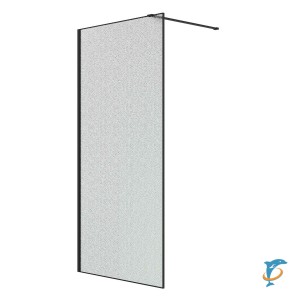 Душевая перегородка Niagara Nova NG-781-12BLACK (120х200) черный матовый, стекло эффект битого стекла (NG-781-12BLACK)