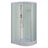 Душевая кабина Loranto 1180х780х2080 левосторонняя, белое заднее стекло, поддон 14 см, матовое стекло 4 мм, профиль белый (CS-876ECTM/W-120) — 