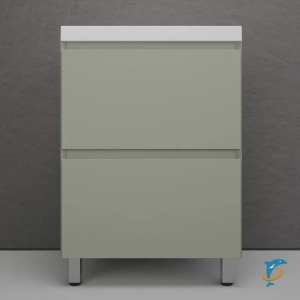 Тумба с раковиной напольная Style Line Манхэттен 60, олива (ЛС-00002379+СС-00002467)