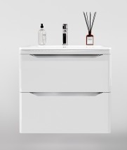 Тумба для комплекта Style Line Марелла 60 подвесная, белая, антискрейтч глянец — 