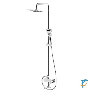 Смеситель Rossinka RS46-46 для ванны с регулируемой высотой штанги и лейкой "Тропический дождь"  (RS46-46)