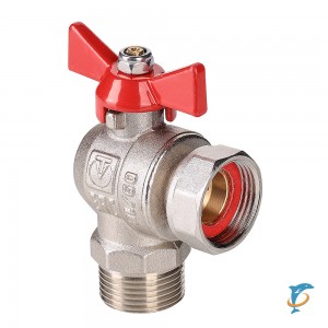 Кран шаровой VALTEC VT.267.NS 1/2 угловой с накидной гайкой и наружной резьбой, короткий (VT.267.NS.0404)