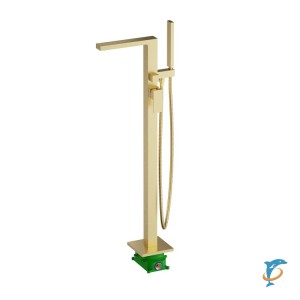 Смеситель напольный для ванны с душем Timo Selene 2210/17Y-CR золото матовое  (2210/17Y-CR)