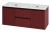 Тумба с раковиной Brevita Wine 120 подвесная (бордовая) с раковиной Brevita Onda 120 с двумя чашами