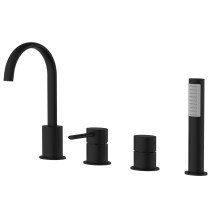 Смеситель на борт ванны Azario DELICATE каскадный, на 4 отверстия, чёрный (AZ-QA28173PA-0307APA) — 