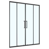 Душевая дверь Loranto 160x190 раздвижная, прозрачное стекло 6 мм, профиль черный матовый (CS-AB04B-160) &mdash; 
