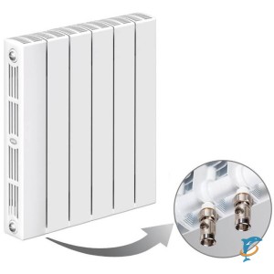 Биметаллический радиатор RIFAR VENTIL 500 SVR 10 секций нижнее правое подключение (белый RAL 9016)  (RIFAR SVR 500-10)