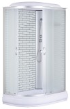 Душевая кабина Loranto 120х80х215 поддон 20 см, белый кирпичный узор, стекло 4 мм, профиль хром (CS-66120-20R FW 120) &mdash; 