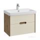Тумба с раковиной Aquaton Оливия 70 бежевый, дуб велл  (1A254301OLVG0 + Aquaton_1WH501628)