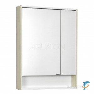 Зеркальный шкаф Aquaton Рико 65 белый, ясень фабрик  (1A215202RIB90)