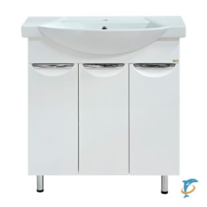 Тумба с раковиной Мисти(Misty) Лаванда 80 прямая  (Э-Лав01080-011Пр+1.WH50.1.524)