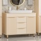 Тумба с раковиной Brevita Enfida 100 напольная с 3 ящиками, бежевая  (ENF-06100-0343Я+Misty_0117)