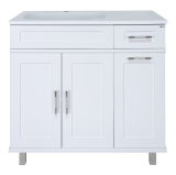 Тумба с раковиной Misty Купер 90 с Б/К белая левая — 