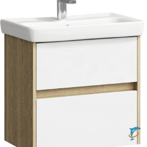 Тумба с раковиной Aqwella City 60 подвесная дуб балтийский (CI0106DB+UM-MOD60SL/1)