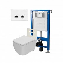 Инсталляция пневм Point Элемент П PN45121+Клавиша бел/хром PN44071WC +Унитаз Меркурий PN41831WM — 