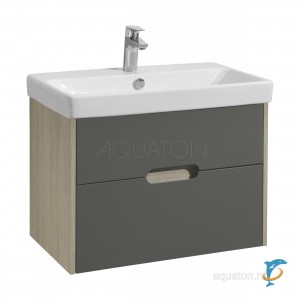 Тумба с раковиной Aquaton Оливия 70 грей, дуб ойстер  (1A254301OLUG0 + Aquaton_1WH501628)