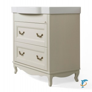 Тумба с раковиной ValenHouse Лиора 90 слоновая кость фурнитура бронза  (L90_ТСБ+641617 ValenHouse)