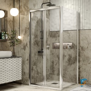 Душевое ограждение GROSSMAN Alba 90х90х190 квадрат, складывающаяся дверь из двух частей (GR-9090Al2)