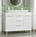 Тумба с раковиной Brevita Enfida 100 напольная с 3 ящиками, белая — 