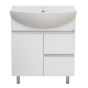 Тумба с раковиной Misty Амур 70 напольная белая 2 ящика  (Э-Аму01070-0111Я + Misty_1.WH20.7.776)