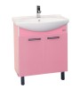 Мебель для ванной Misty Джулия - 75 с зеркало-шкафом прямая розовая — 