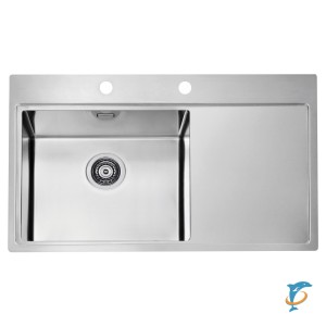Мойка кухонная Alveus Pure 50L KMB 860х525х195 левая, нержавеющая сталь, с сифоном  (1103652)