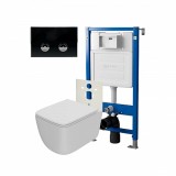 Инсталляция пневм Point Элемент П PN45121+Клавиша черн/хром PN44071BC+Унитаз Меркурий PN41831WM — 