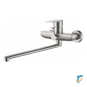 Смеситель для ванны HAIBA HB22807 длинный излив, нержавеющая сталь (HB22807)