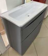 Тумба с раковиной El Fante Бергамо мини 80 Люкс антискрейтч серый, PLUS подвесная 2 ящика — 