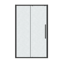 Душевая дверь в нишу GROSSMAN Cosmo 130х195 черный матовый, стекло шиншилла — 