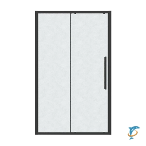 Душевая дверь в нишу GROSSMAN Cosmo 130х195 черный матовый, стекло шиншилла (100.K33.02.130.21.02)