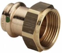 Переходник под пресс-резьба Viega d22x1'' с плоским уплотнением, бронза, модель 2263  — 