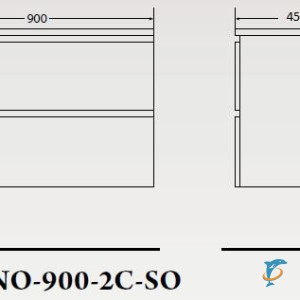 Тумба с раковиной подвесная с двумя выкатными ящиками ALBANO-900-2C-SO-CVG (ALBANO-900-2C-SO-CVG + BB900/455-LV-MR-ALR)