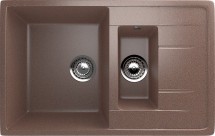 Двухсекционная реверсивная мойка ULGRAN U-205 терракот — 